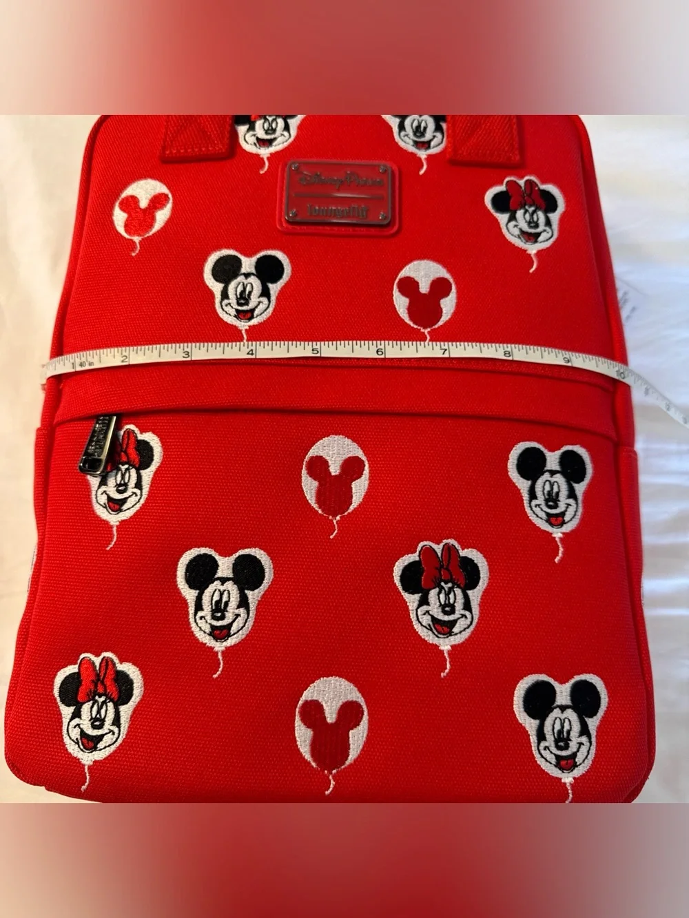 Disney Parks Backpack 2025 Loungefly Canvas Mickey Minnie Balloons Red New w Tag